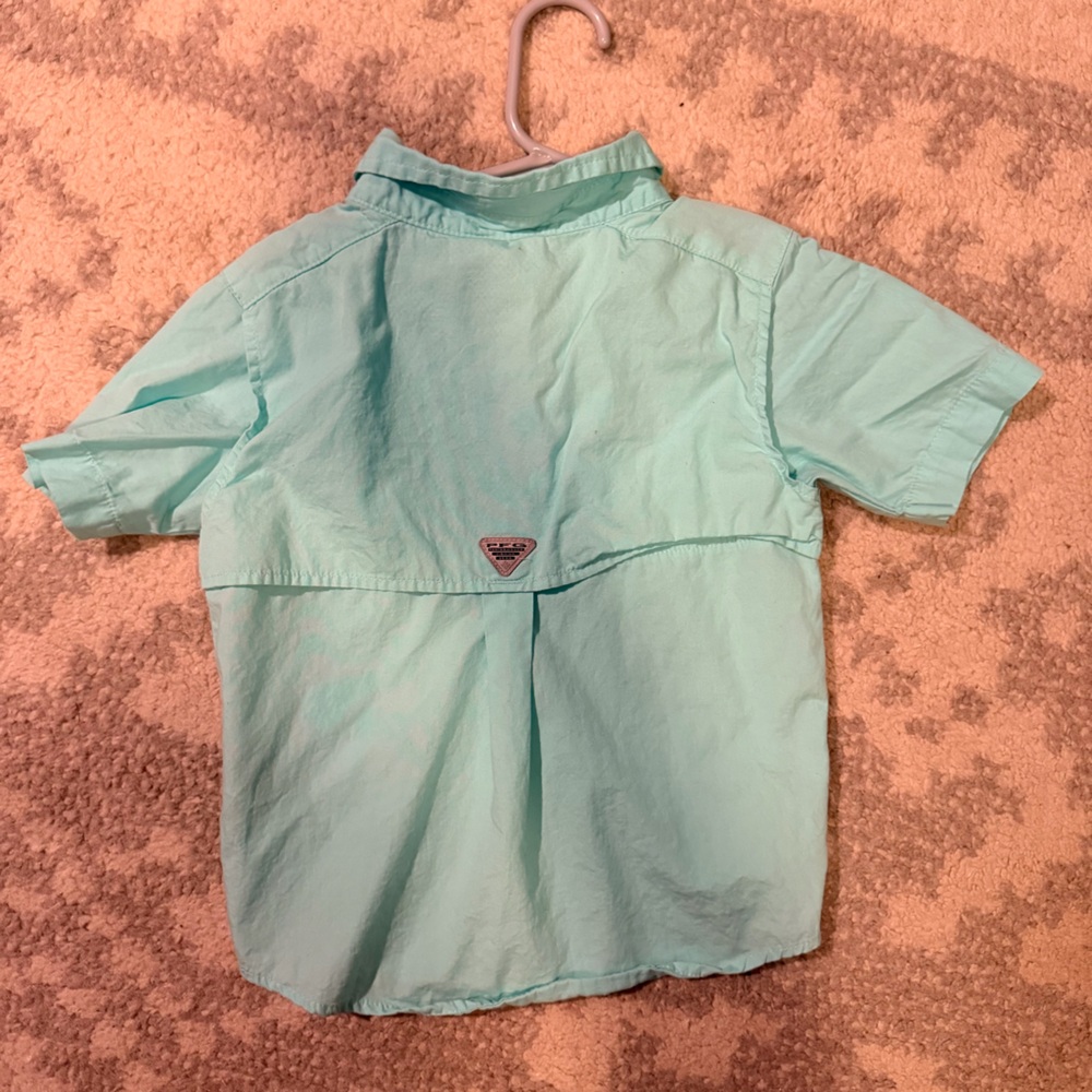 Columbia PFG Kids Short Sleeve Button-Down Shirt Bundle - Bright Blue & Aqua - Picture 5 of 6